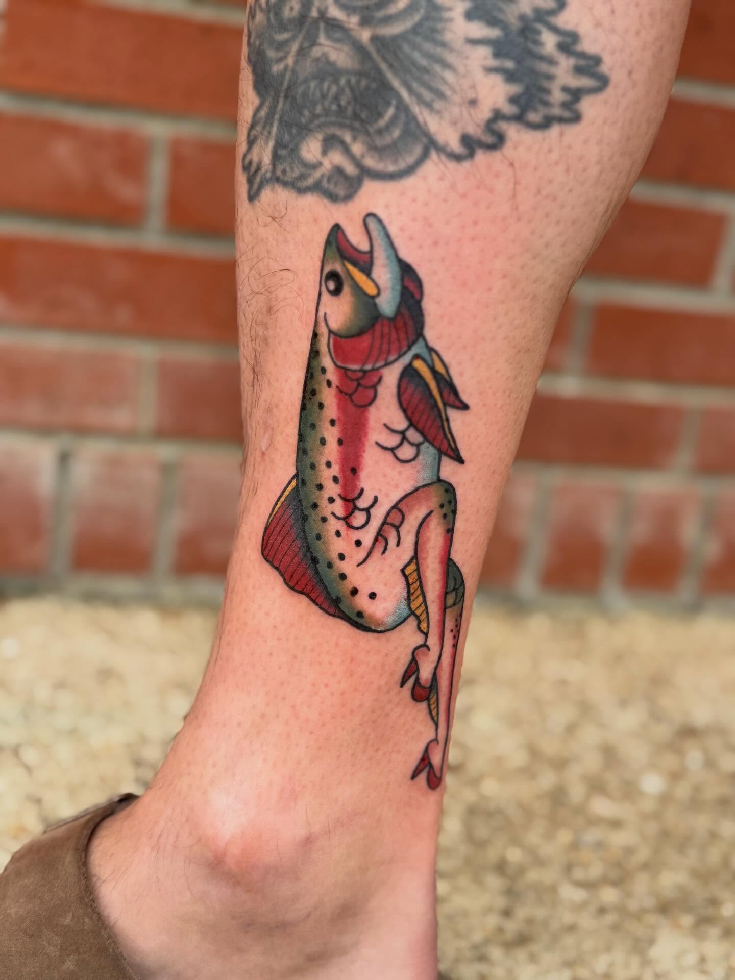 Fish American traditional tattoo on the forearm by Aly Rucker, Murfreesboro, Tennessee