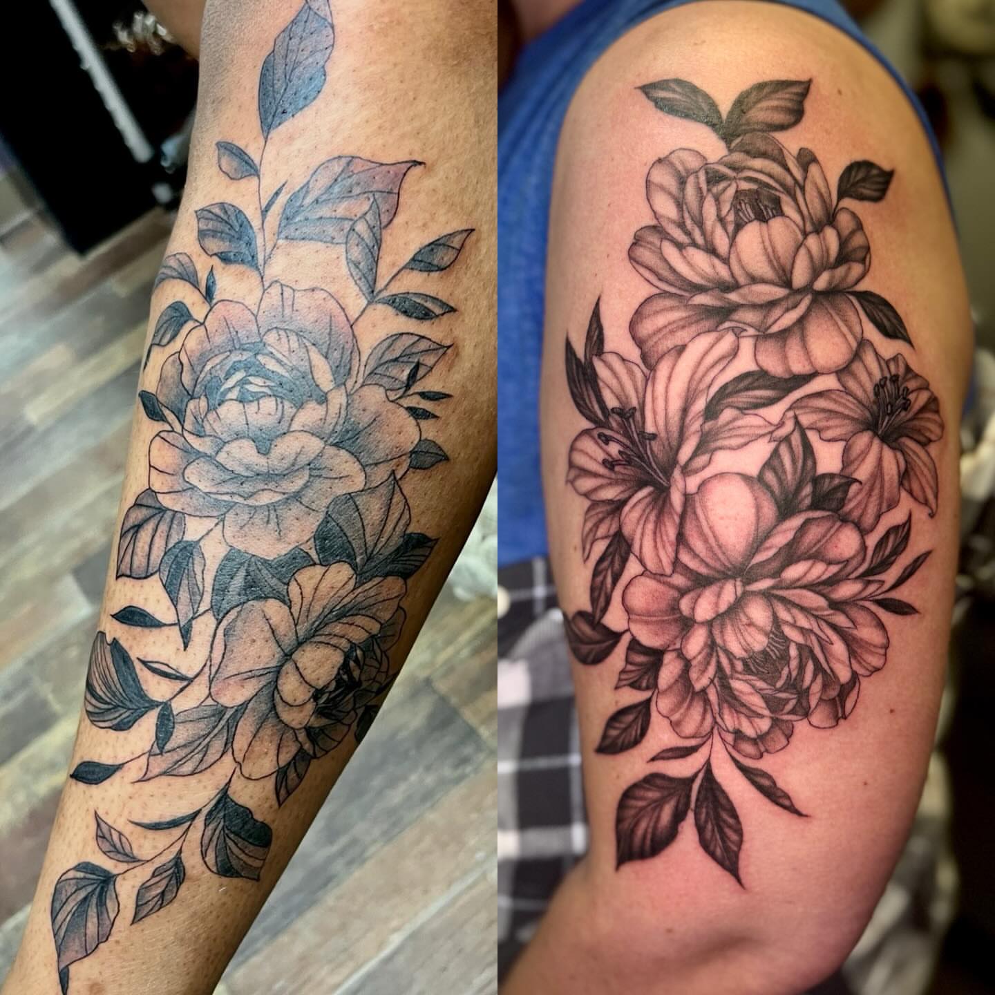Peony flowers black and grey tattoo on the forearm by πβ¨ππ₯π’π©ππΆ β¨π