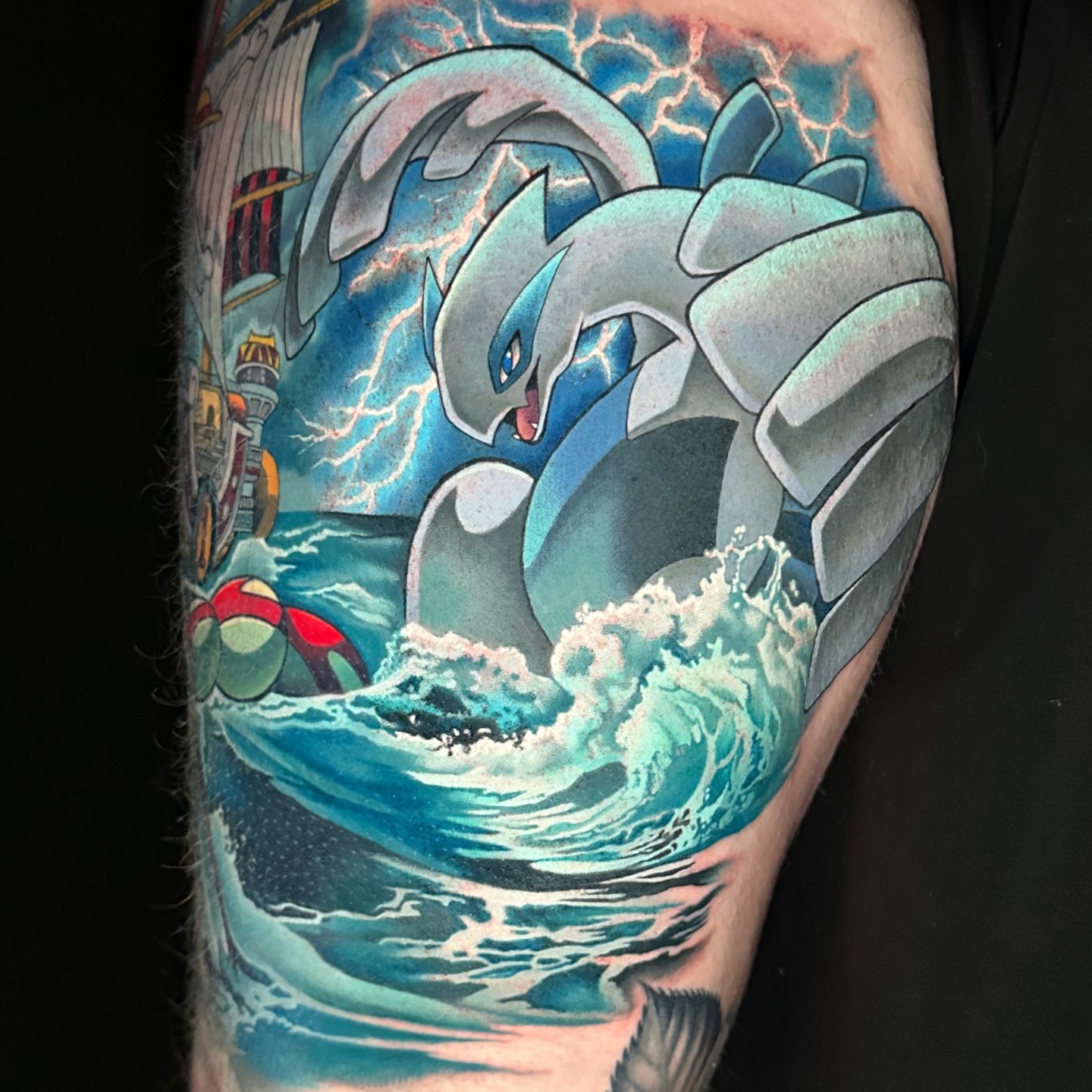 Glaceon realism tattoo on the forearm by Chynna J El-Ayazra