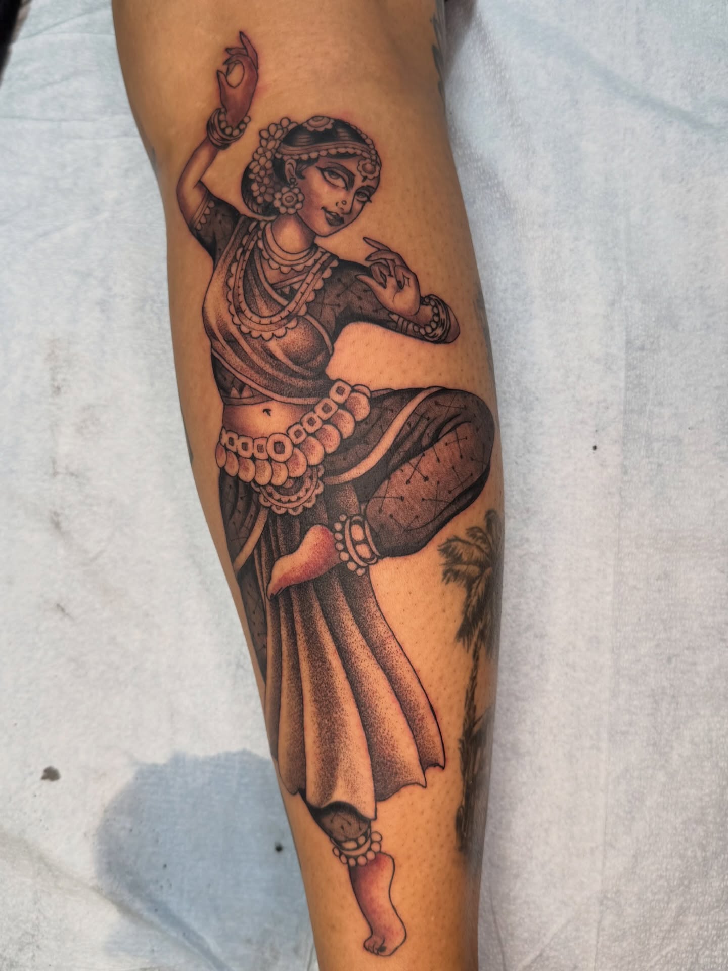 Tattoo by @collie_tattoos — dotwork, black_and_grey