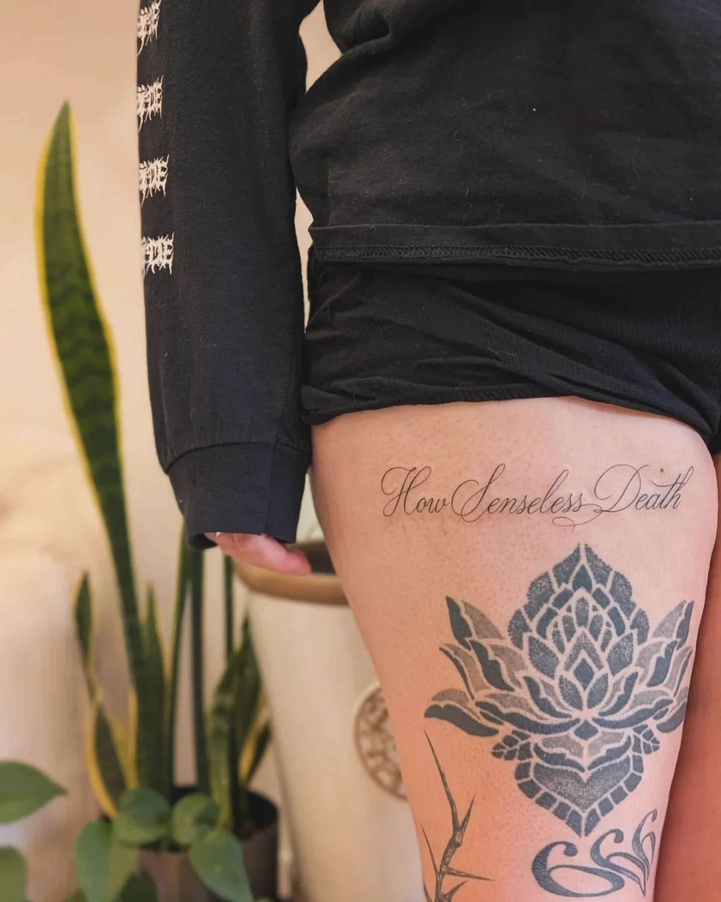 Tattoo by @le.petitmonstre — black_and_grey