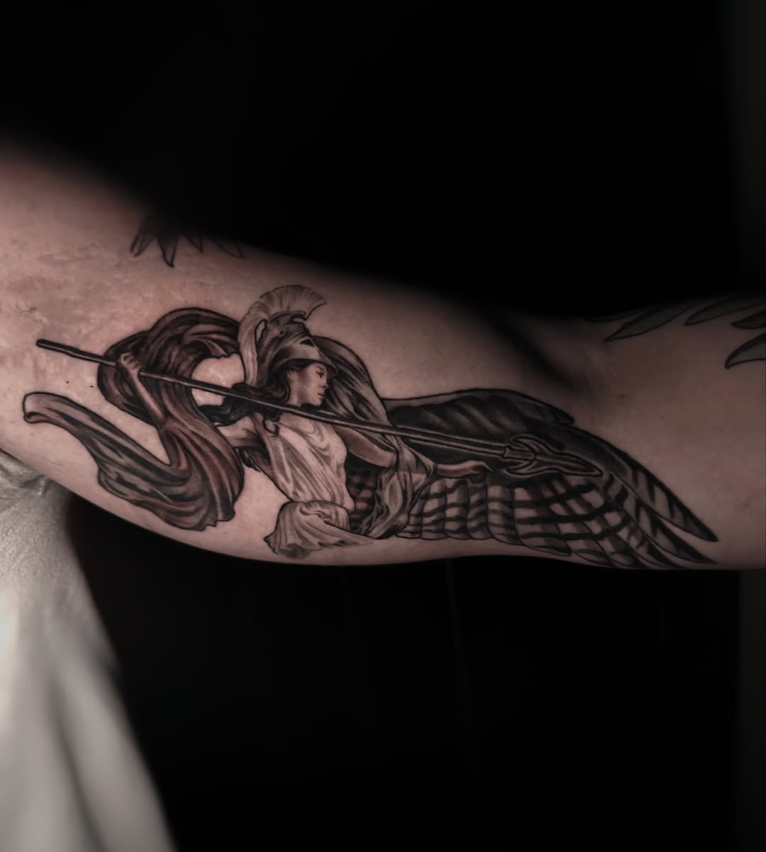 Tattoo by @hawkstattoo_ — realism, black_and_grey
