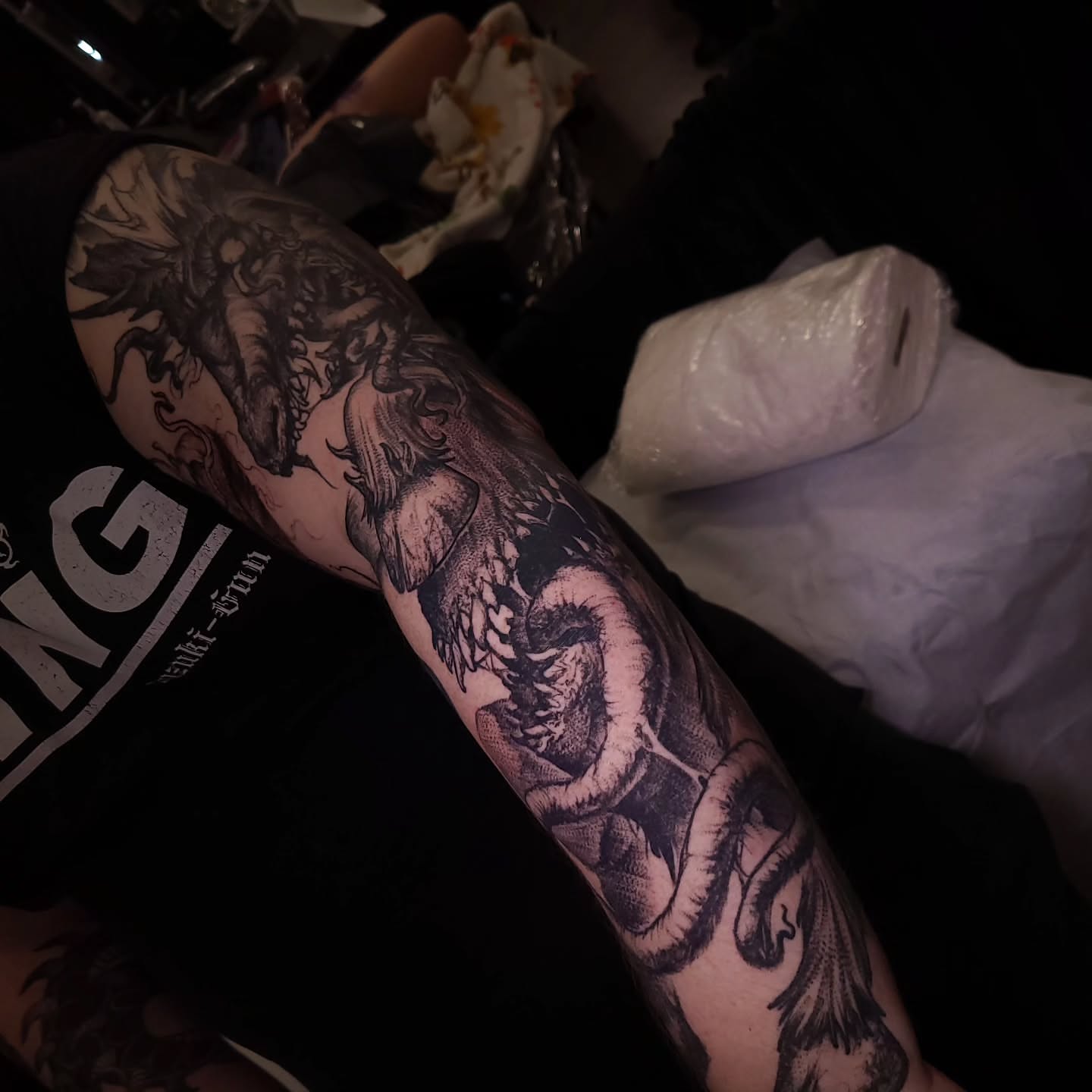 Tattoo by @boxofguts — black_and_grey, realism