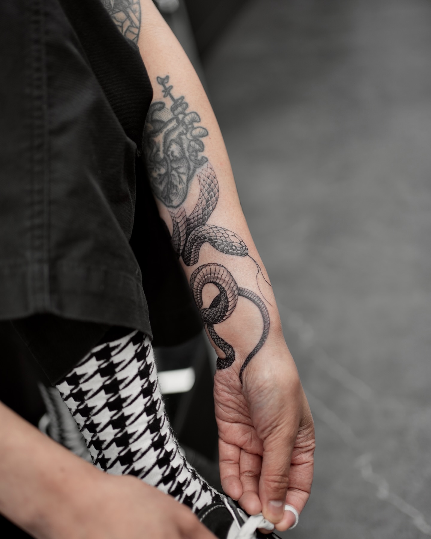 Tattoo by @dcvern_ink — black_and_grey