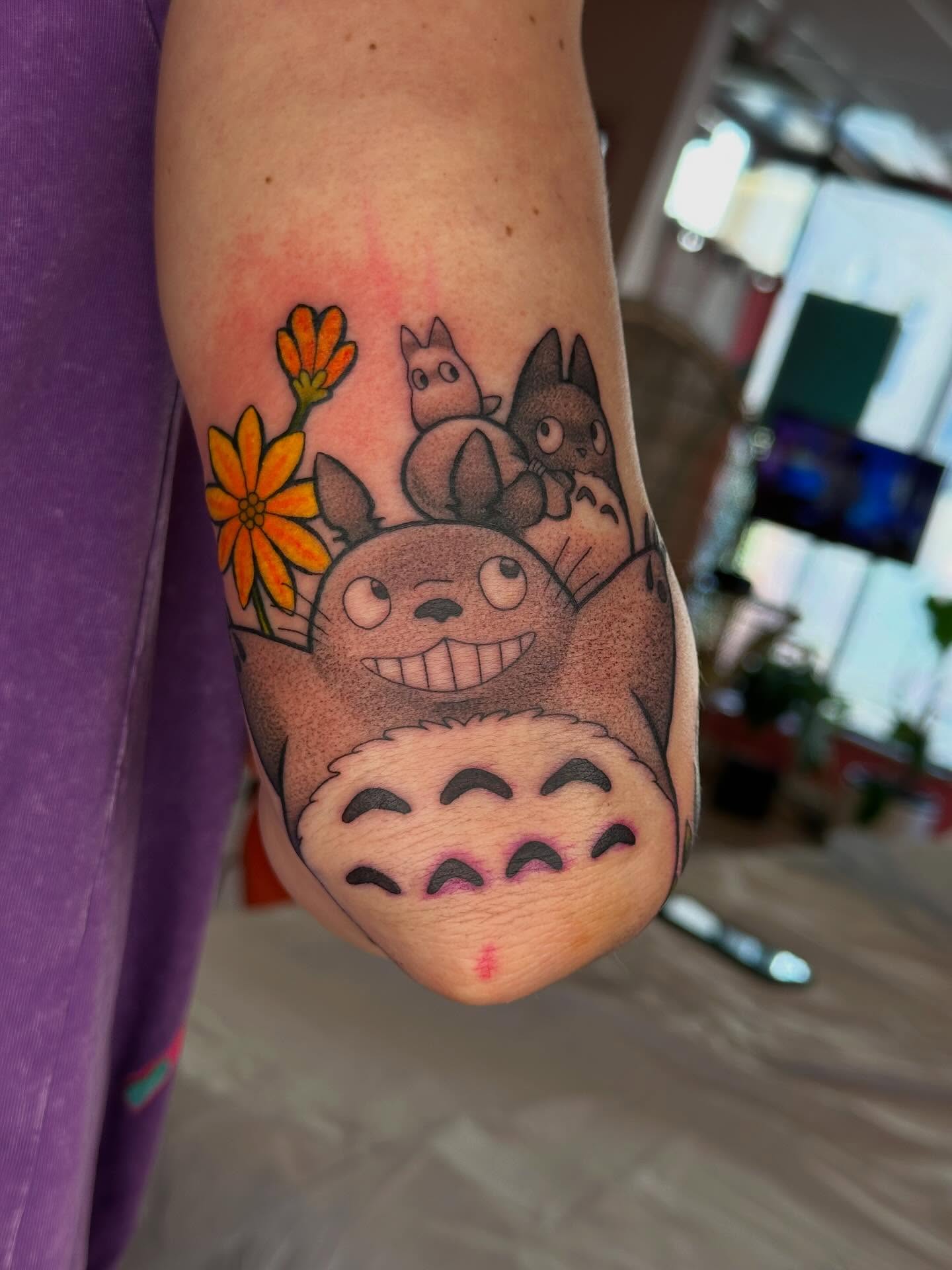 Totoro family anime tattoo on the forearm by ✨ Mandy Foster - Bremerton Tattoo Artist✨, Bremerton, Washington