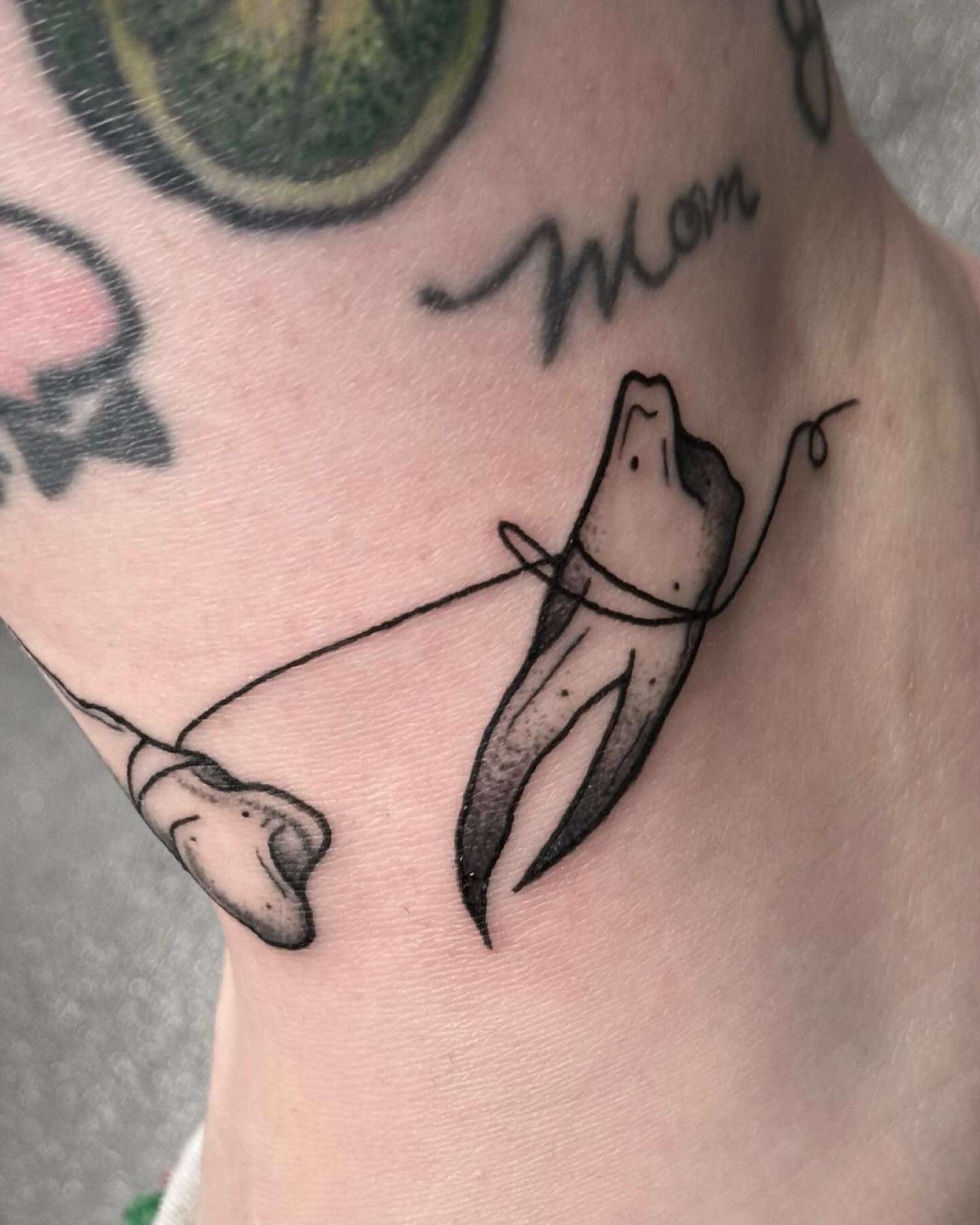 Tattoo by @hardcore.crybaby — minimalist, black_and_grey