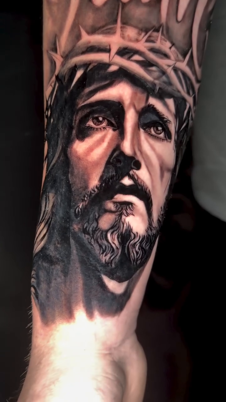 Tattoo by @gagecottrelltattoos โ realism, black_and_grey