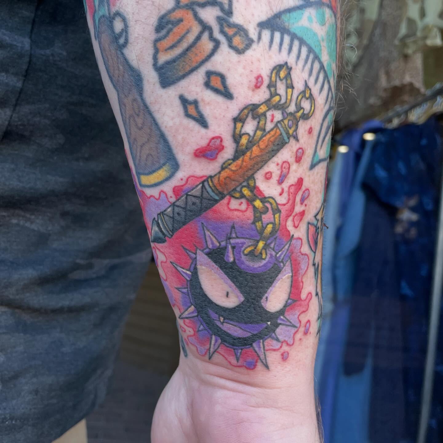 Tattoo by @almostmiketattoos_ — new_school, dotwork