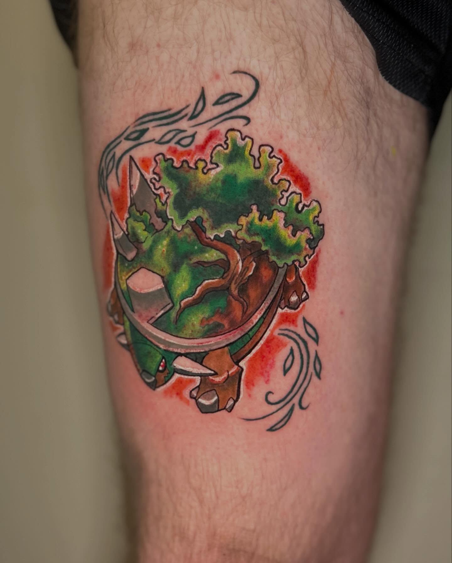 Tree and sword new school tattoo on the forearm by Alex
