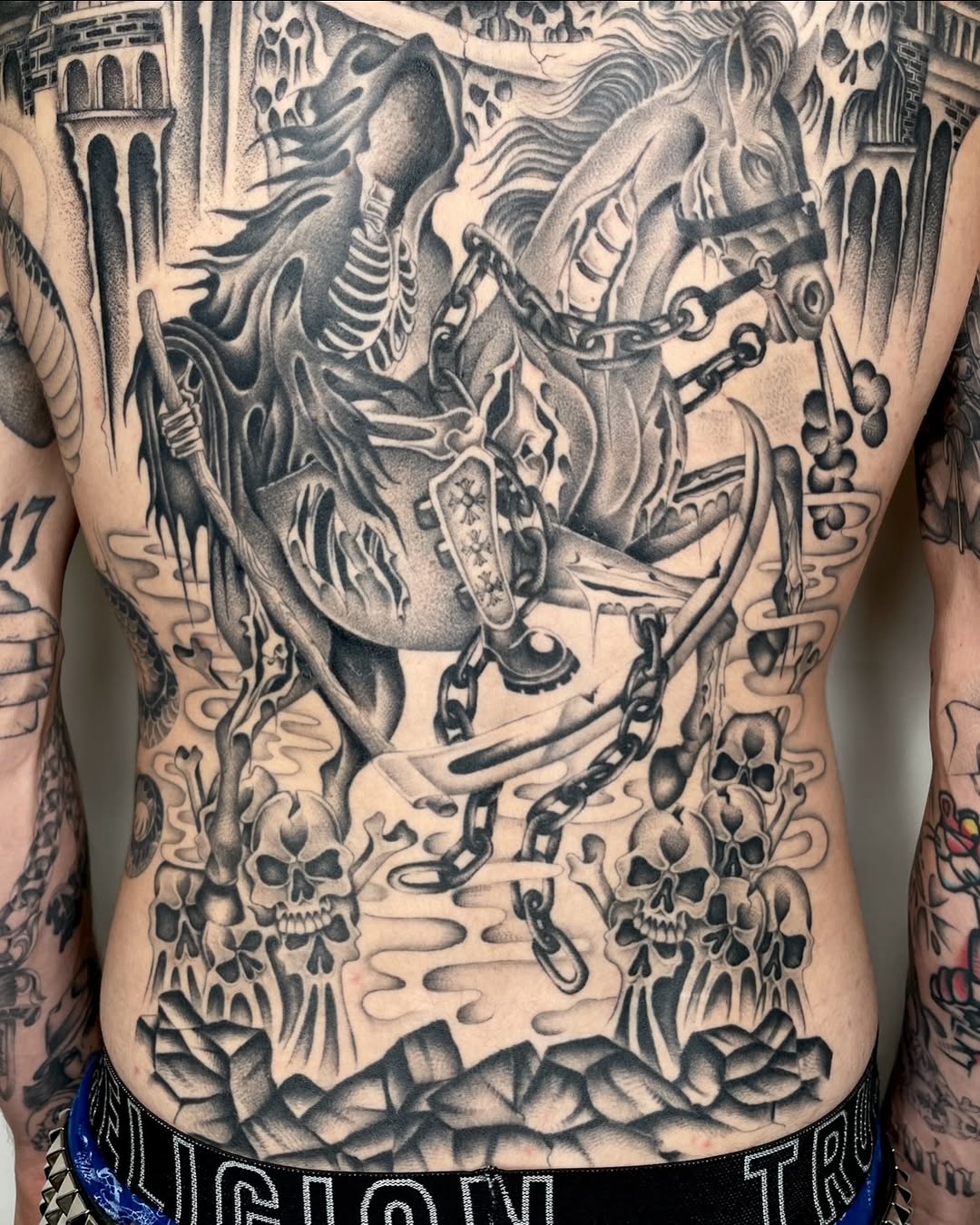 Chicano tattoo on the torso by IVY