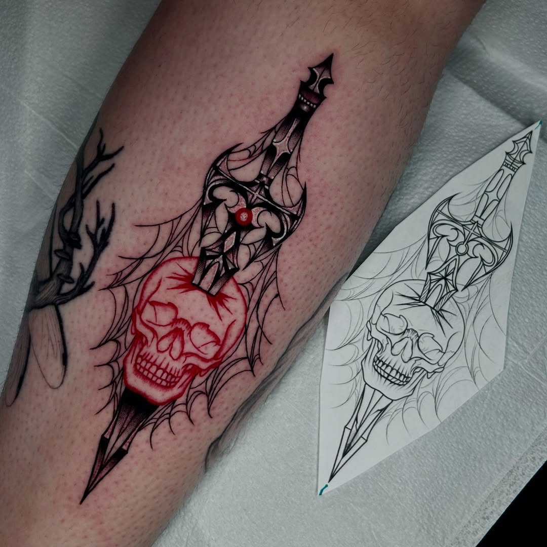 Tattoo by @monarch.tattoos — blackwork, dark_realism