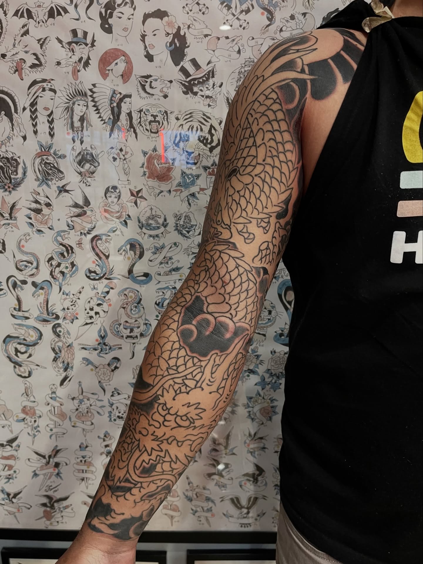 Dragon japanese irezumi tattoo on the forearm by Alex Garcia - Sac City Tattoo