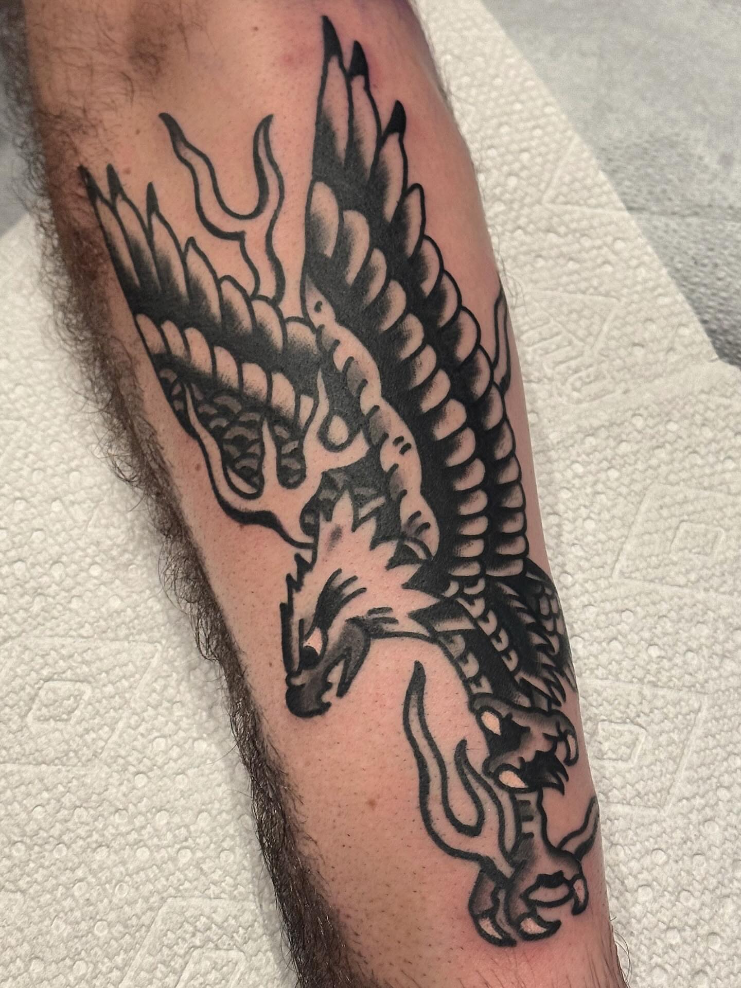 Tattoo by @tat2brain — american_traditional, black_and_grey