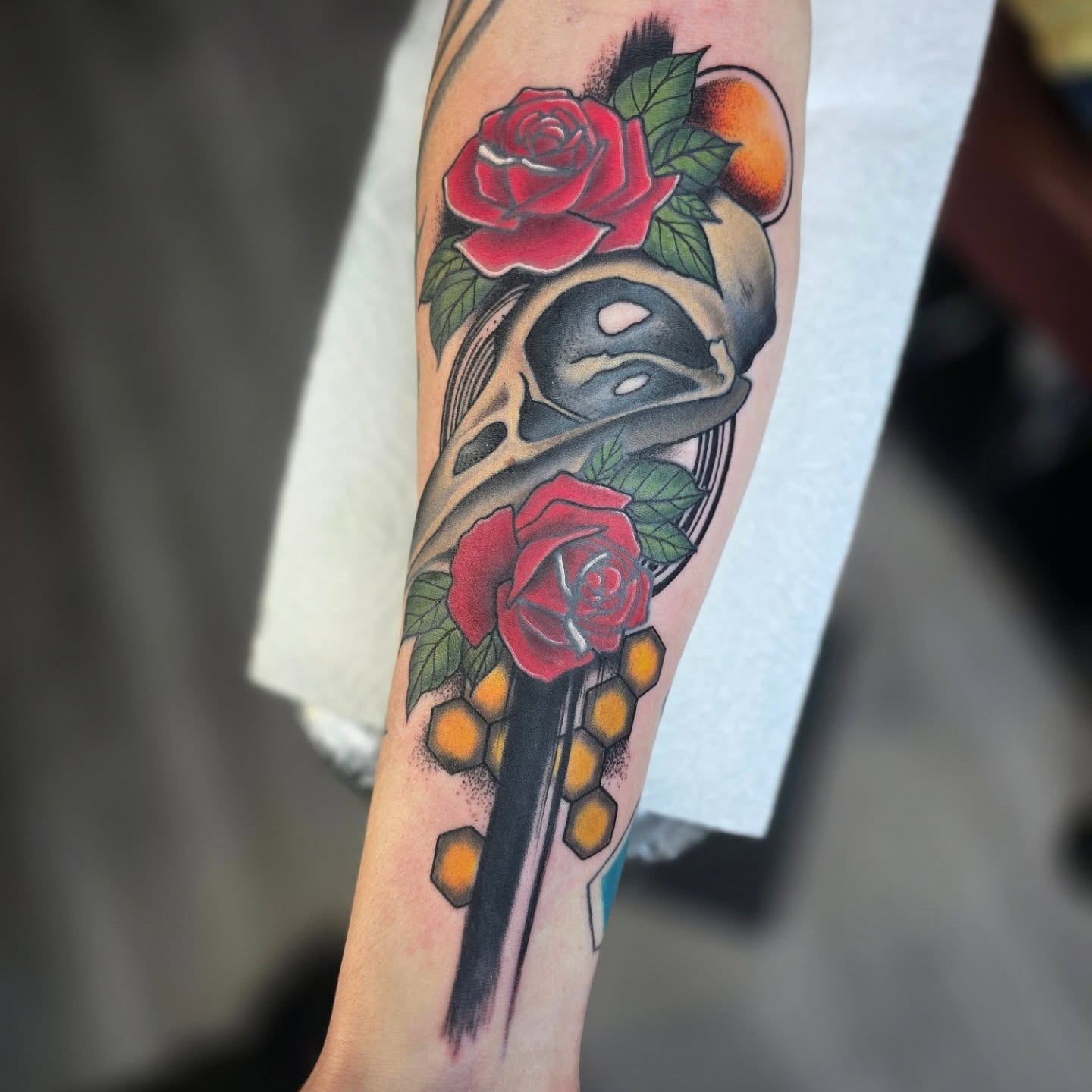 Tattoo by @robot85kills — american_traditional, dotwork