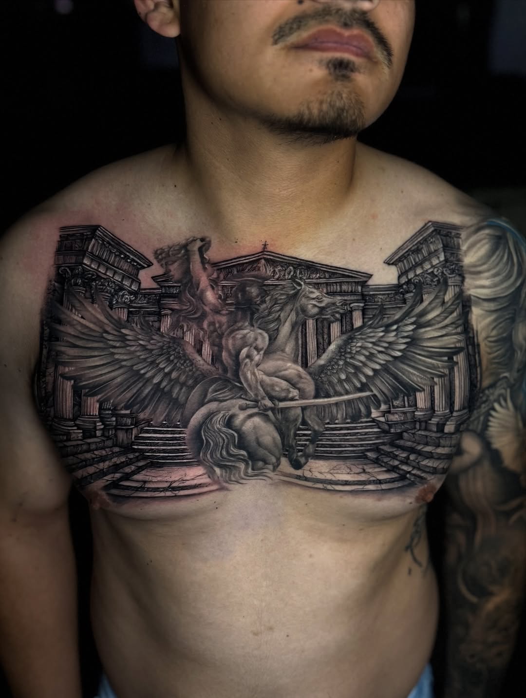 Realism tattoo on the chest by Georgianna Ink, Las Vegas, Nevada