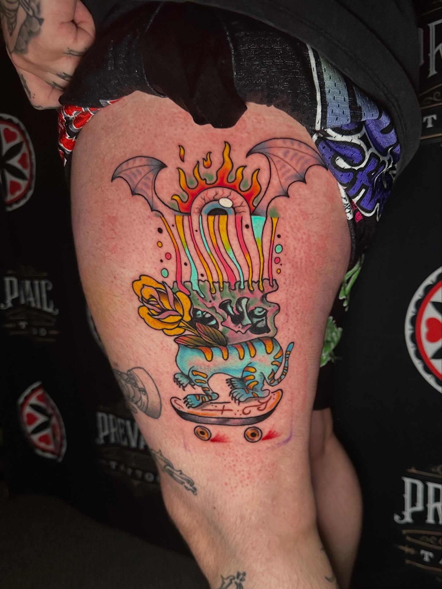 Tattoo by @pokeyvixen — american_traditional, new_school