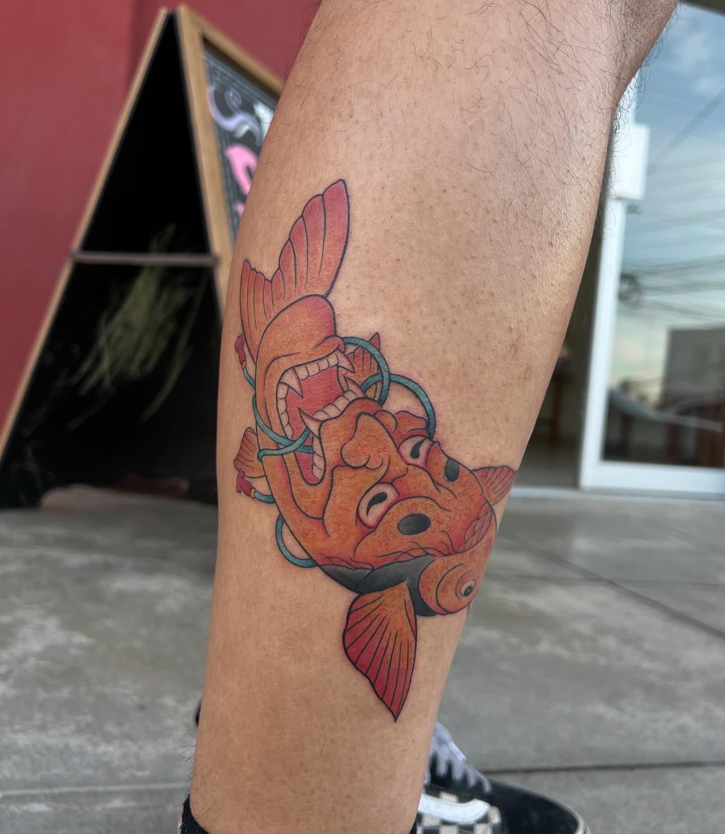 Koi fish japanese irezumi tattoo on the forearm by Diana García