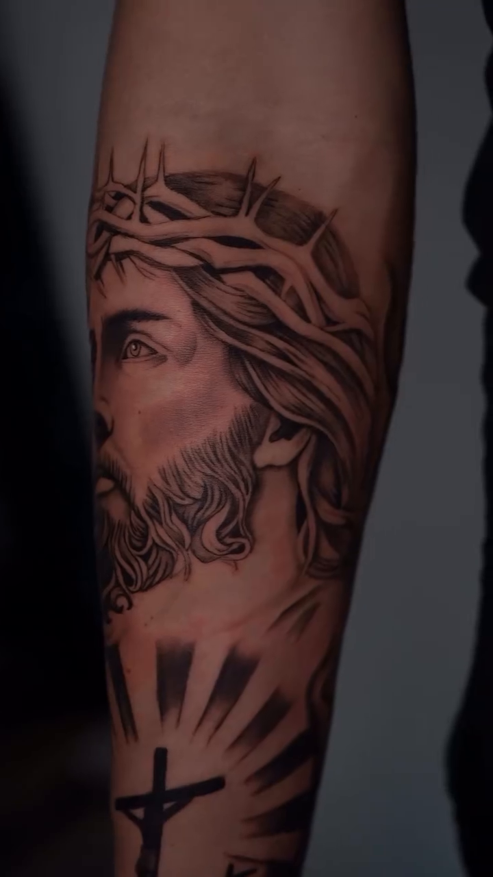 Jesus Christ realism tattoo by Dallas Tattoo Artist