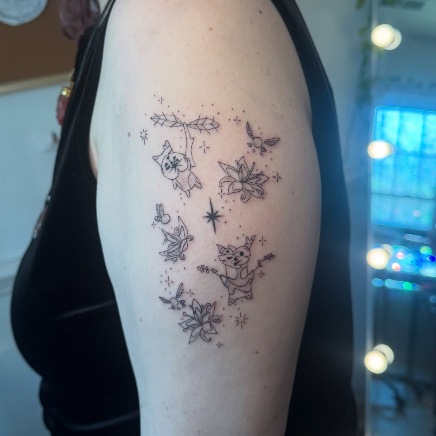 Tattoo by @elvineink — dotwork, black_and_grey