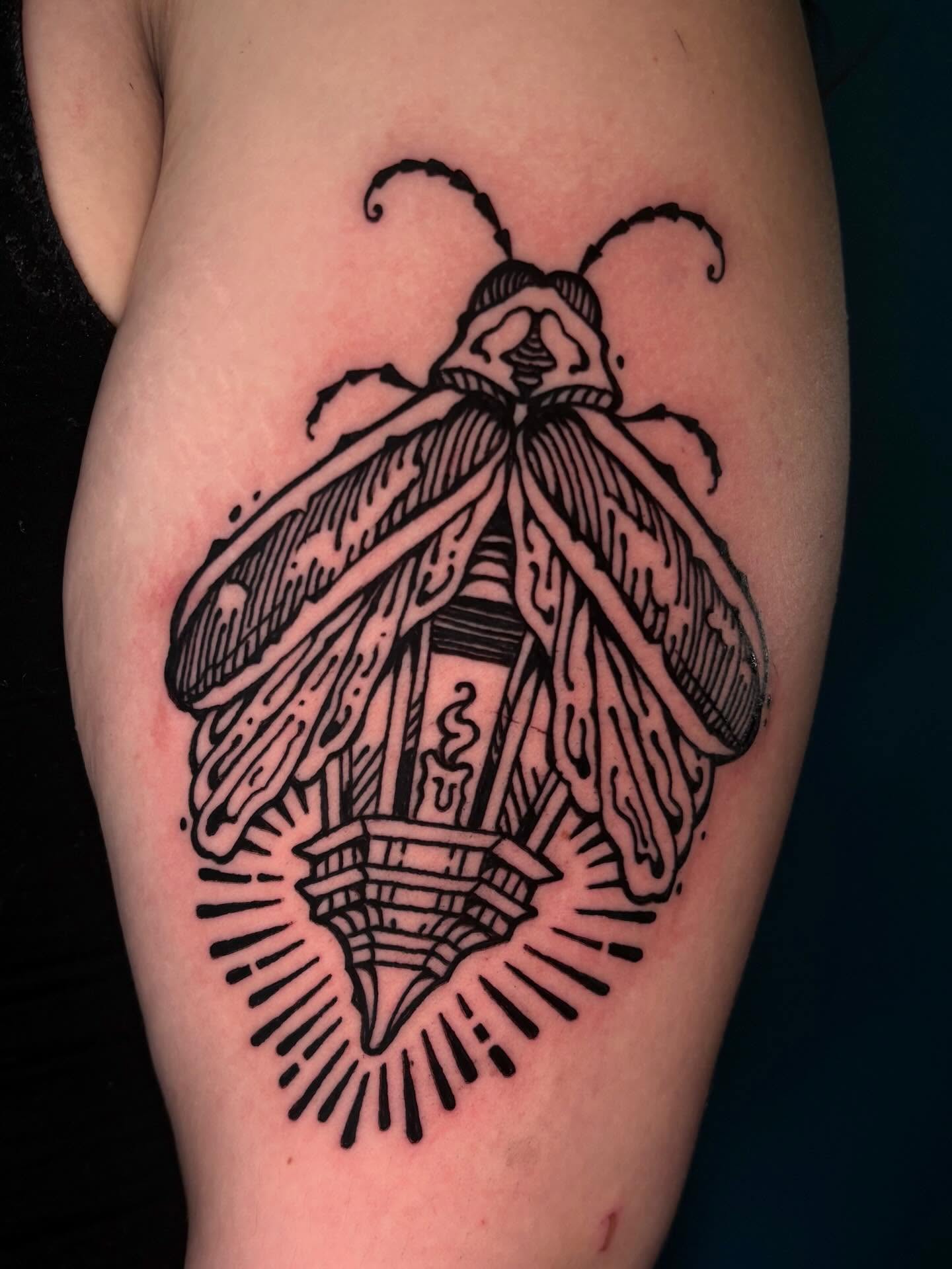 Moth black and grey tattoo on the forearm by 𝕵𝖊𝖗𝖊𝖒𝖞 𝕻𝖚𝖗𝖈𝖊𝖑𝖑