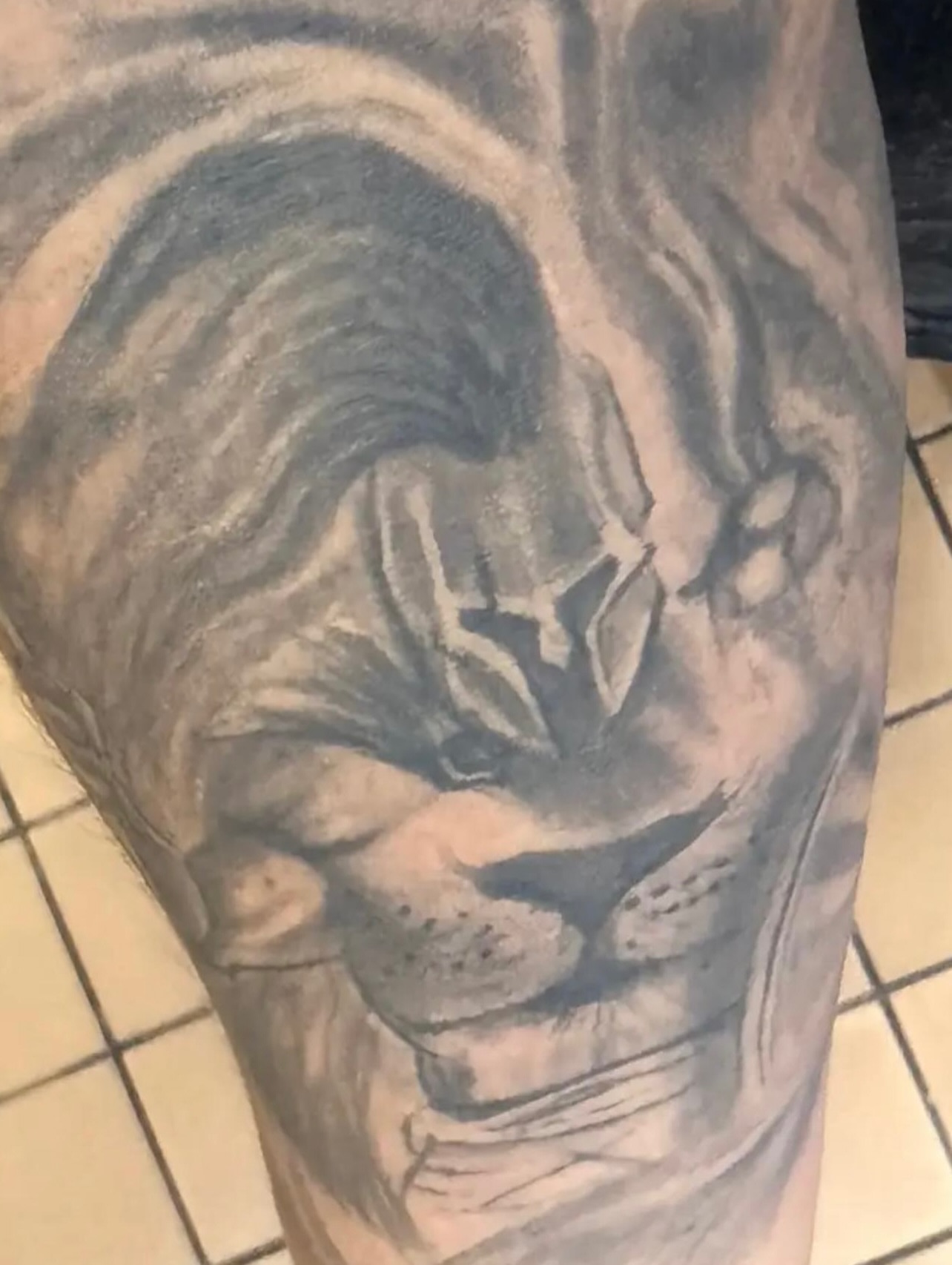 Lion realism tattoo on the forearm by Mr Letters🗡️