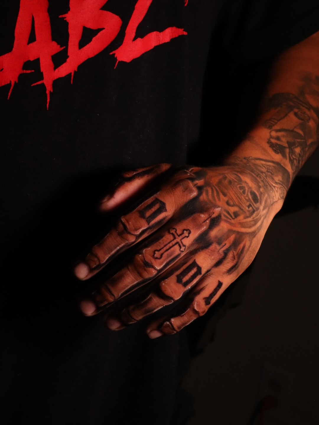 Cross and skull American traditional tattoo on the hand by Mr Letters🗡️