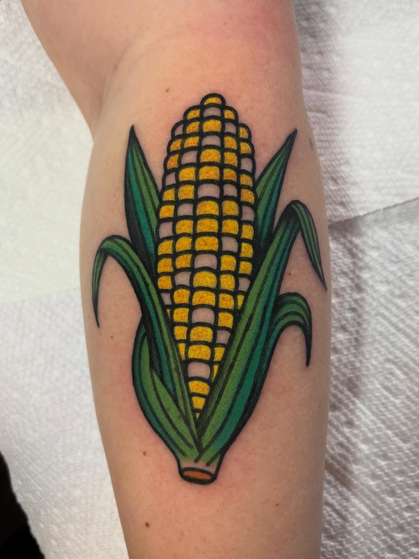 Corn American traditional tattoo on the forearm by Traditional Tattooing