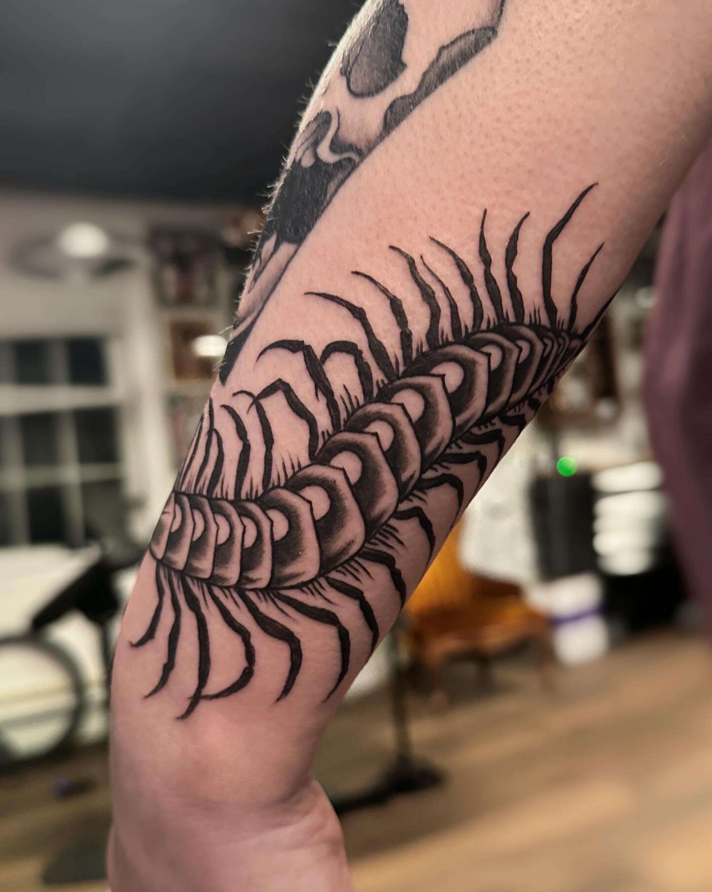 Spine black and grey tattoo on the forearm by Craig Ryans