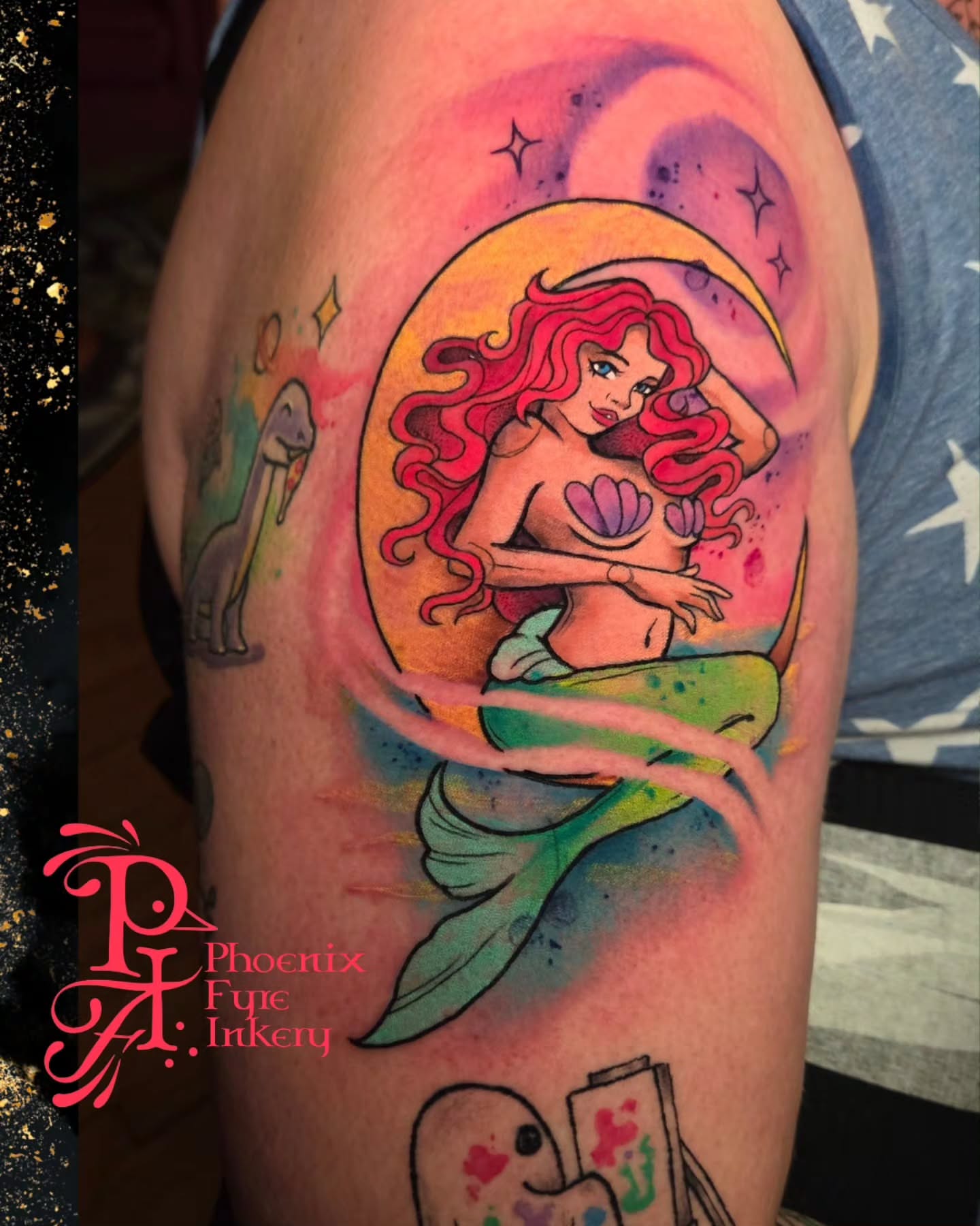 Tattoo by @phoenixfyreinkery — watercolor