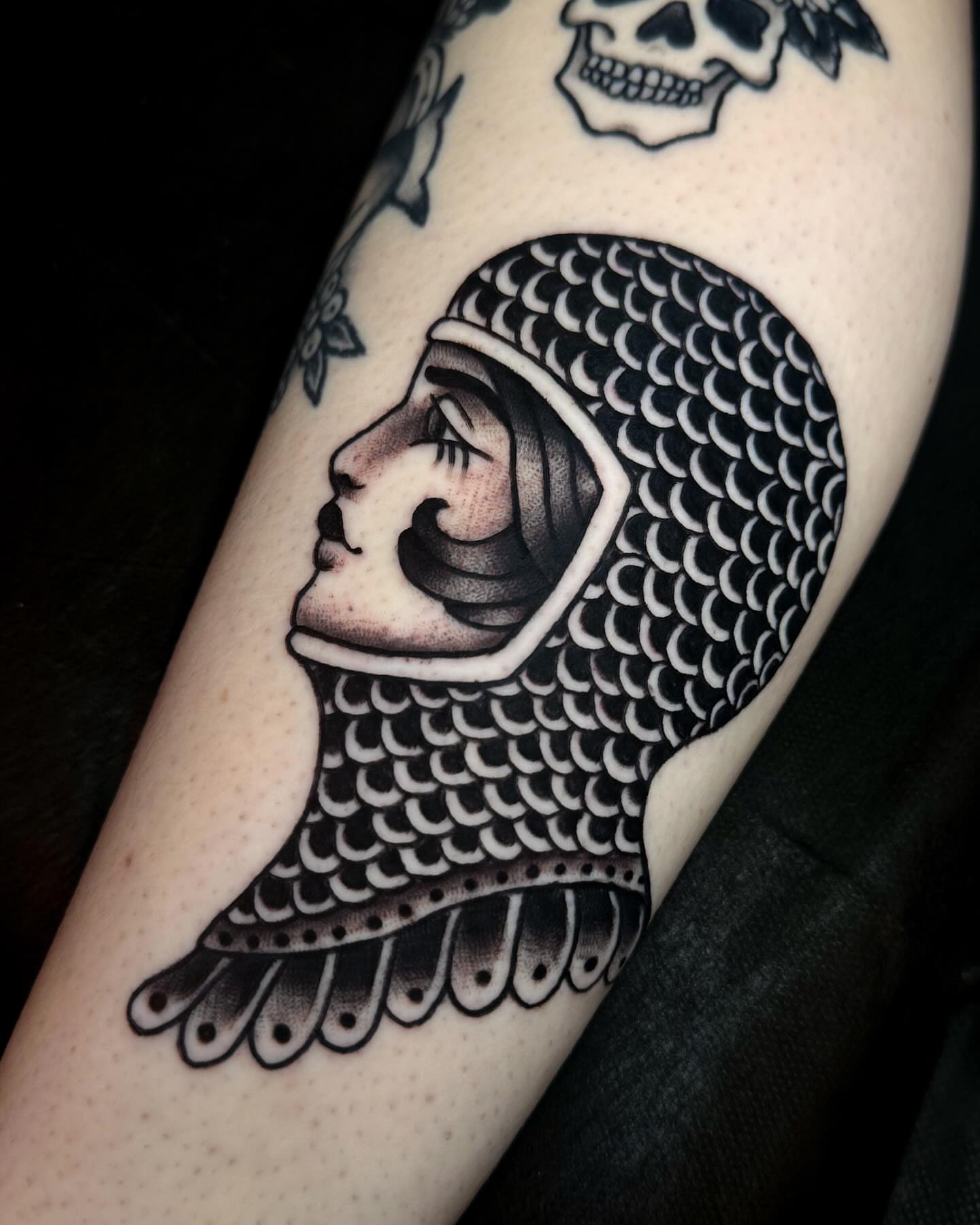 Tattoo by @copperbunnyink — black_and_grey