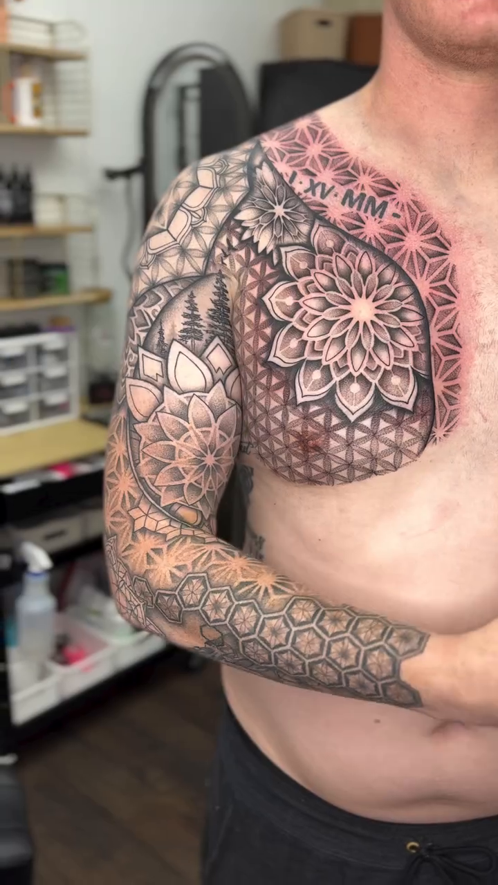 Tattoo by @taboo.tattoos_ — geometric, black_and_grey