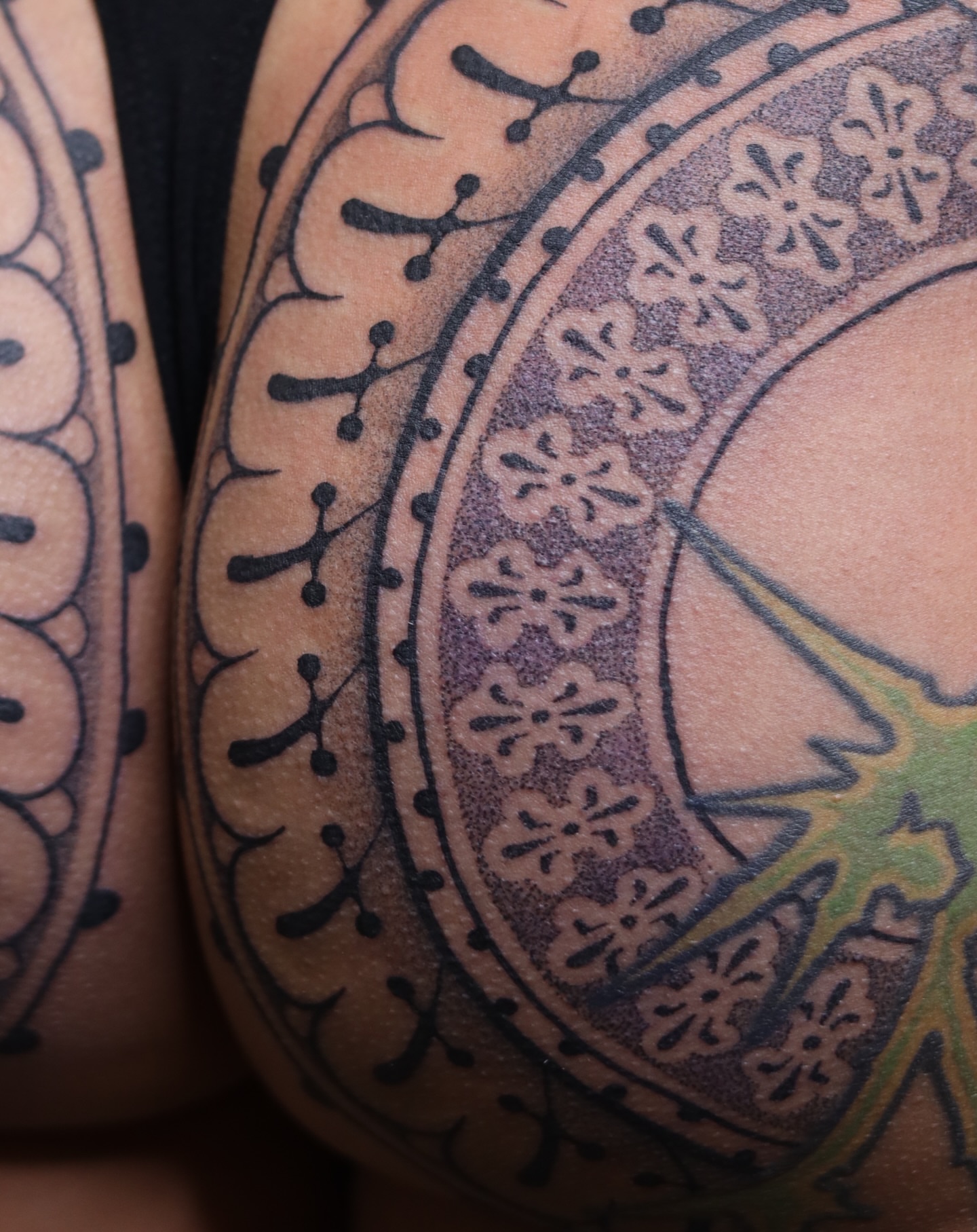 Tattoo by @ortiztattoos — dotwork, ornamental