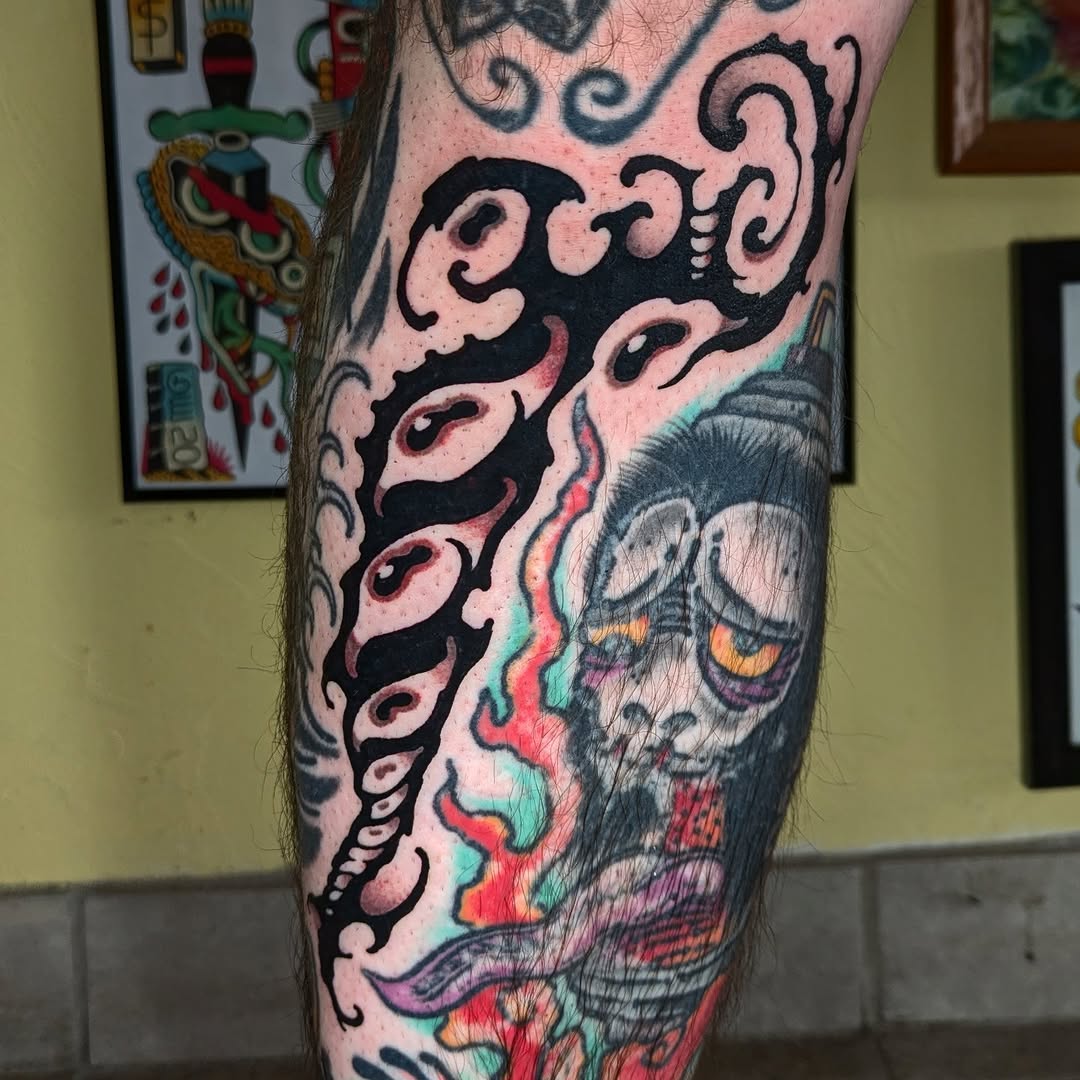 Tattoo by @cwednesday — blackwork, new_school