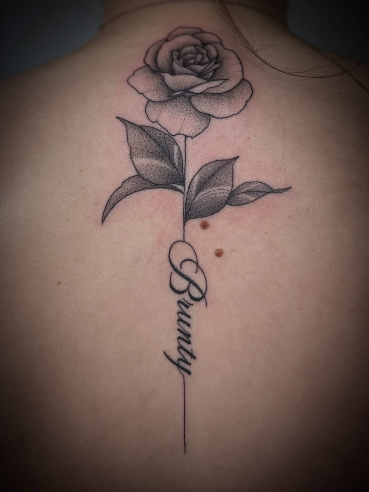 Tattoo by @llanotattooart — dotwork, black_and_grey