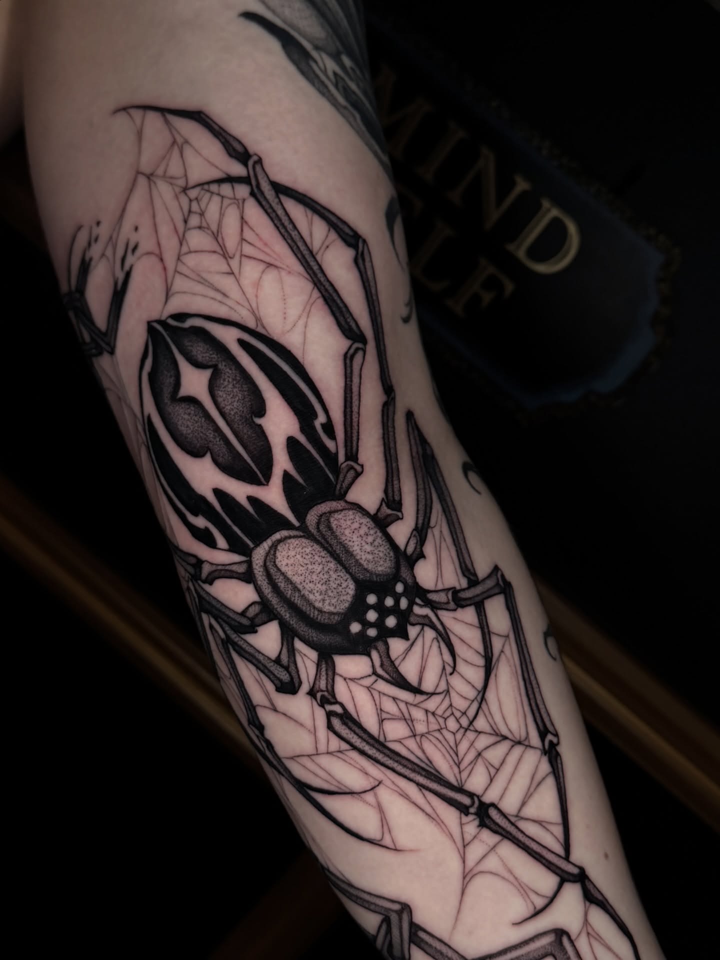 Spider realism tattoo on the forearm by ๐ฎ๐๐๐ ๐ท๐๐๐๐ ๐ฑ๐๐๐๐๐