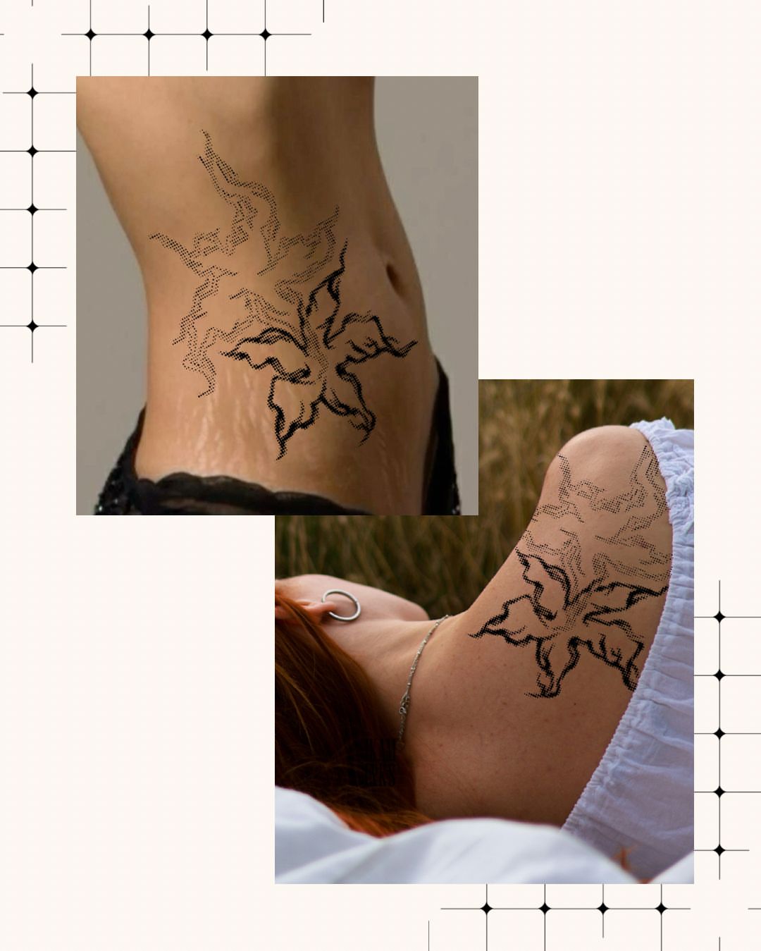 Floral black and grey tattoo on the thigh by Bella - Austin Tattoo Artist ₓ˚. ୭