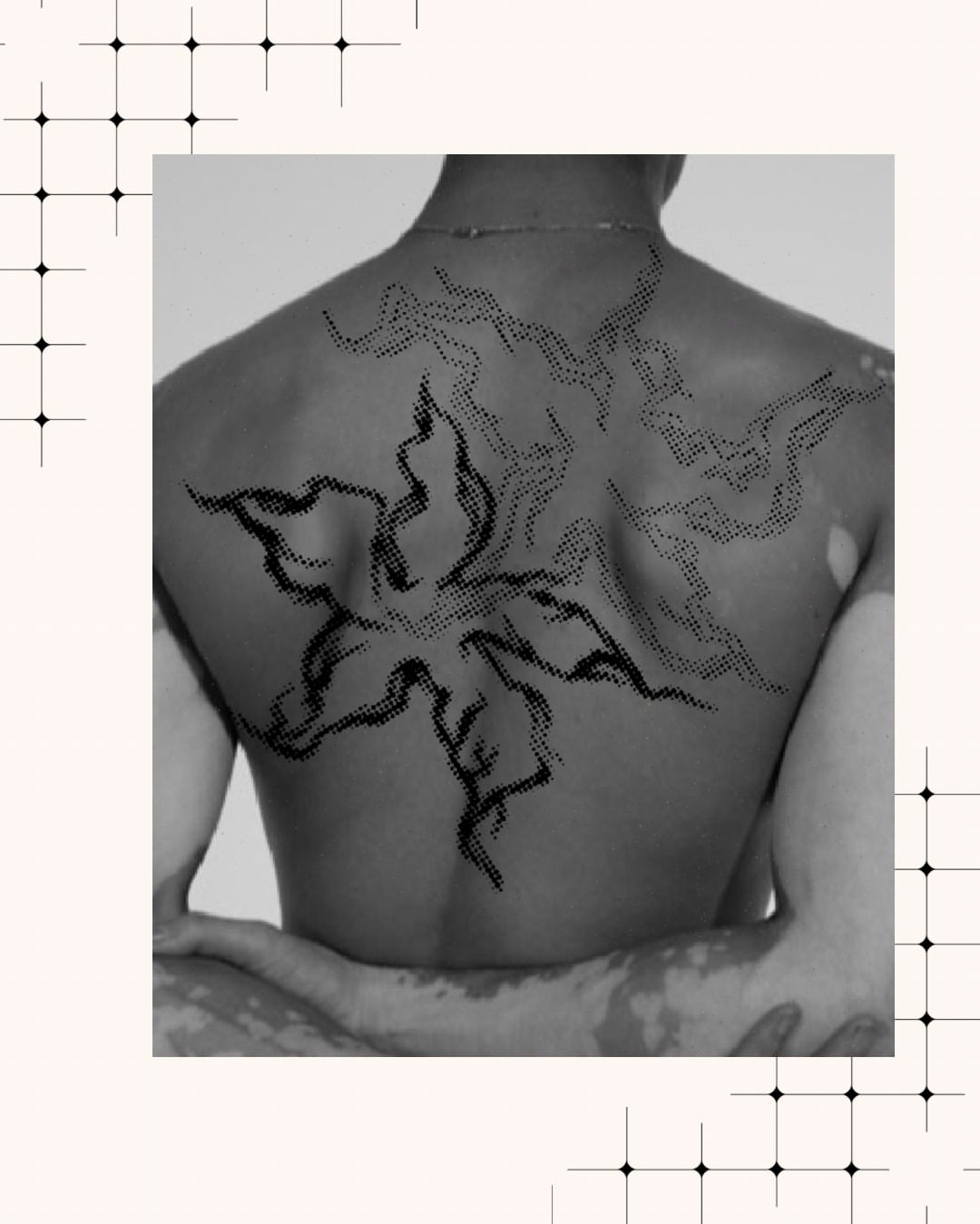 Abstract pattern dotwork tattoo on the back by Bella - Austin Tattoo Artist ₓ˚. ୭