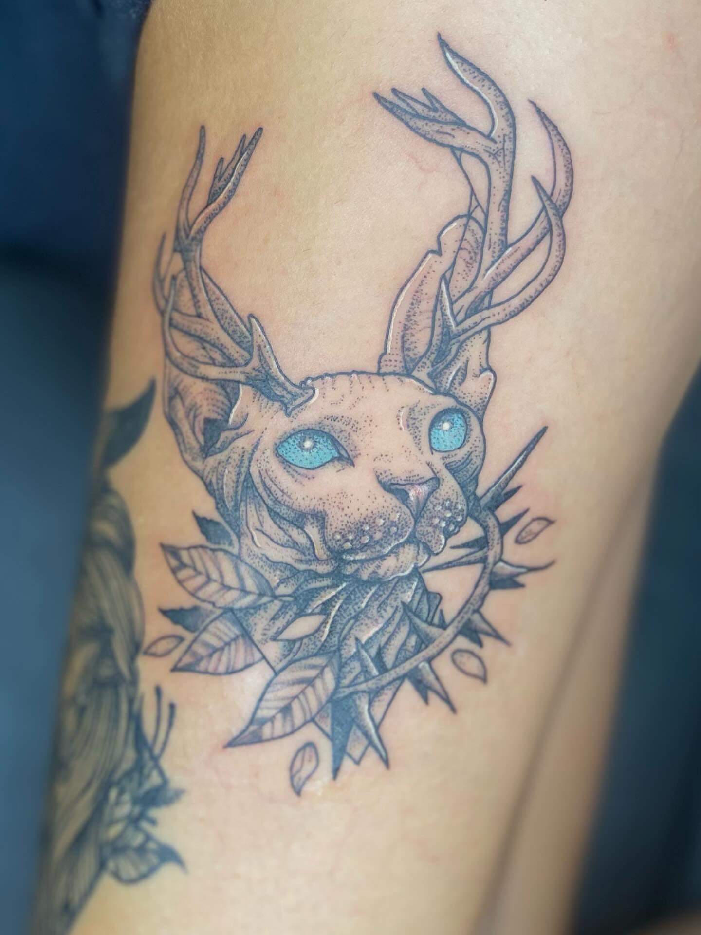 Tattoo by @livv_tattoos — dotwork, realism