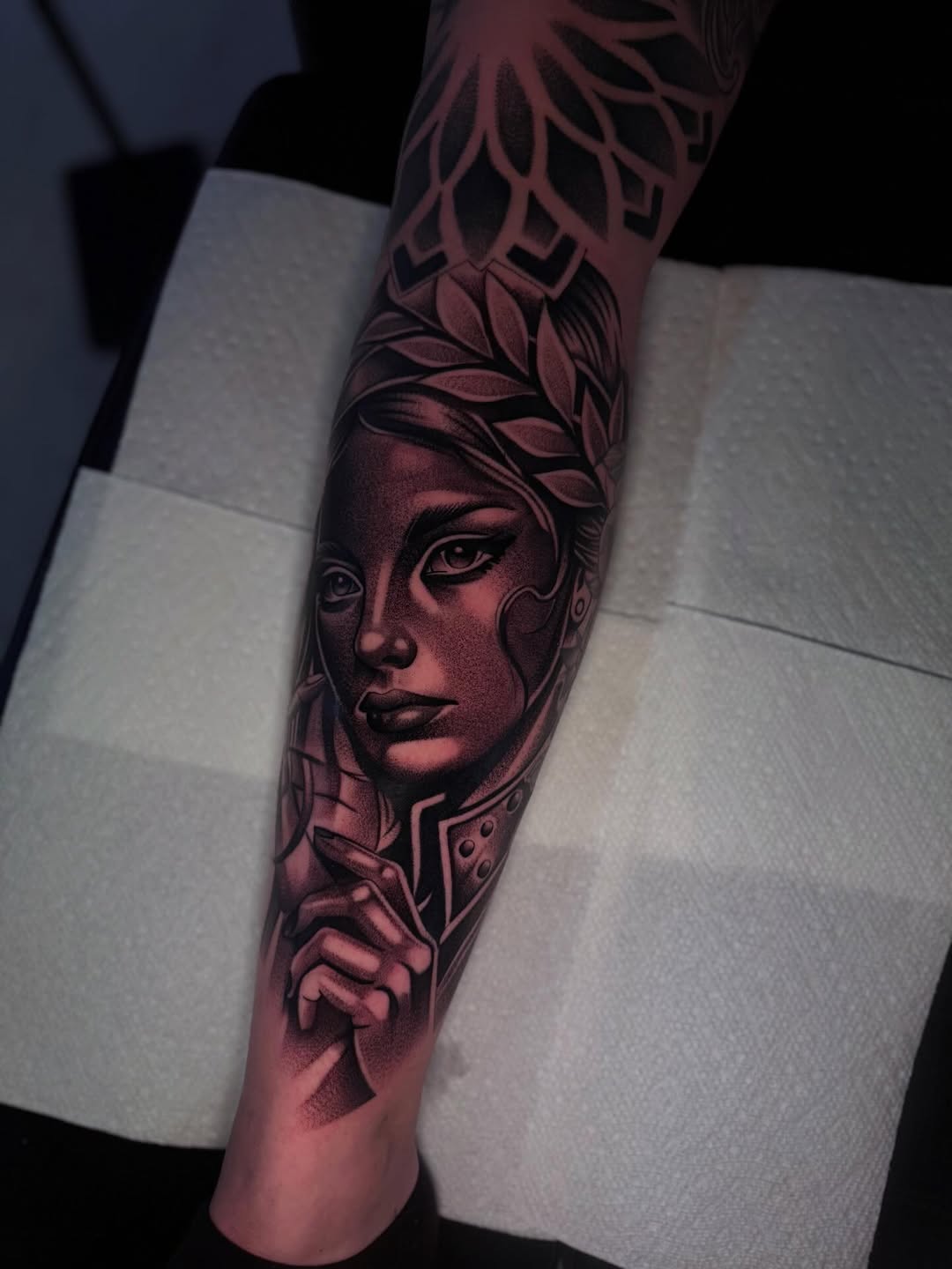 Tattoo by @dallasdiorio β realism, black_and_grey