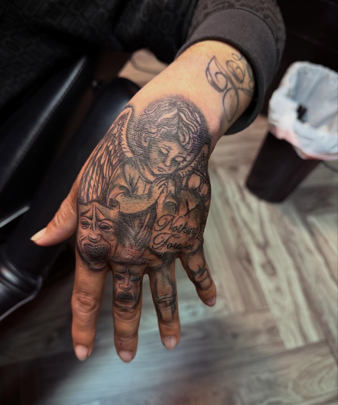 Tattoo by @alexandernichols916 — black_and_grey