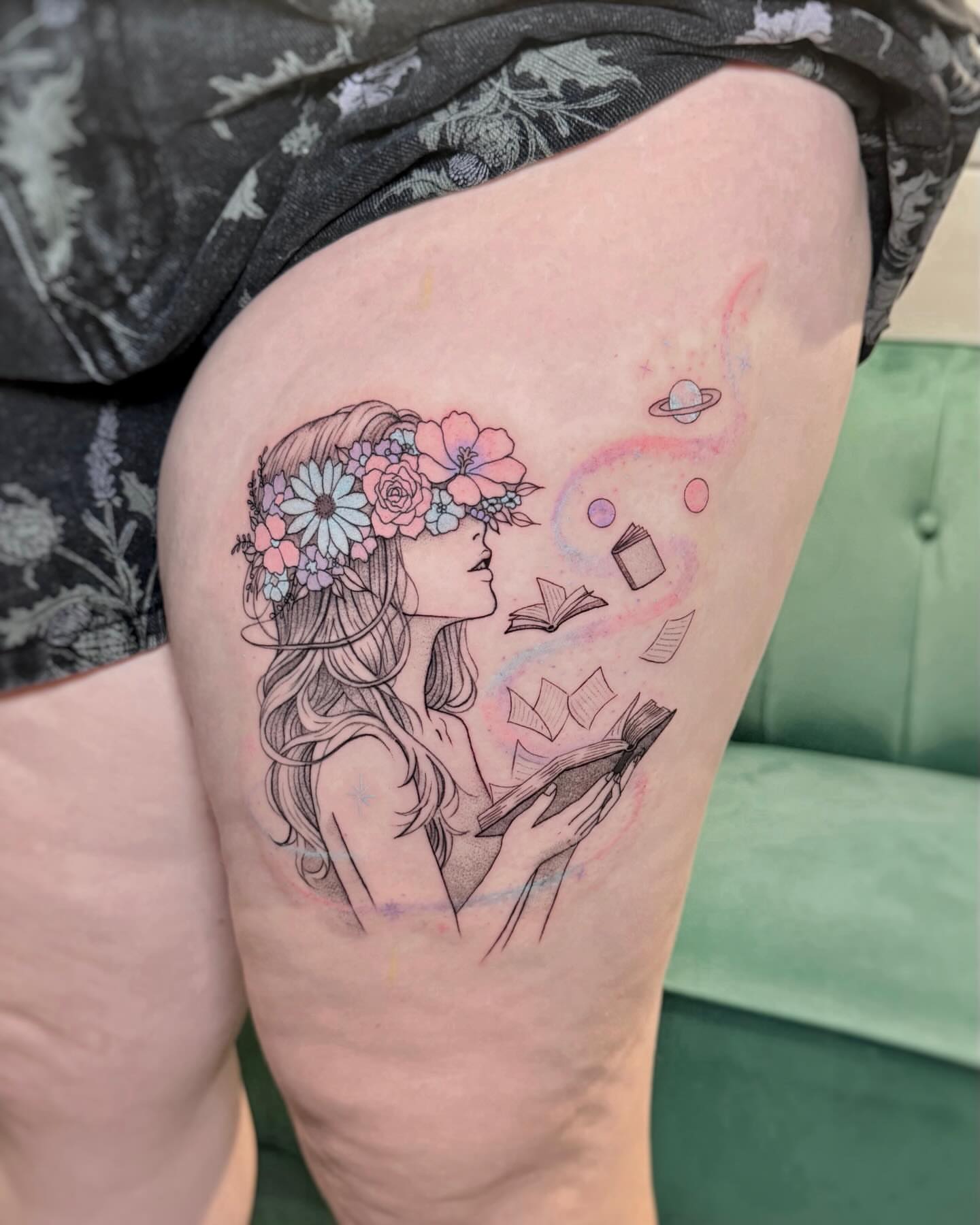 Tattoo by @inkw.han — illustrative, watercolor