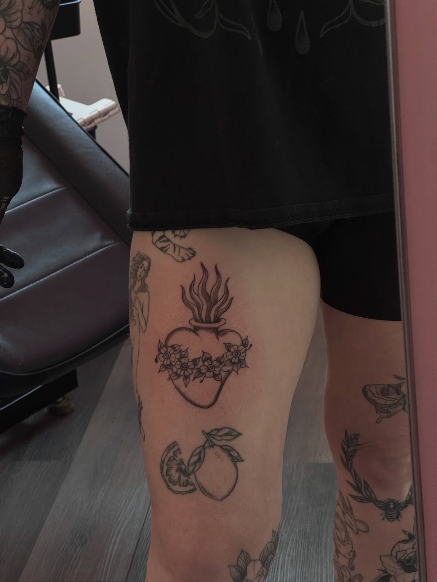 Tattoo by @harleyr_tattoos — black_and_grey