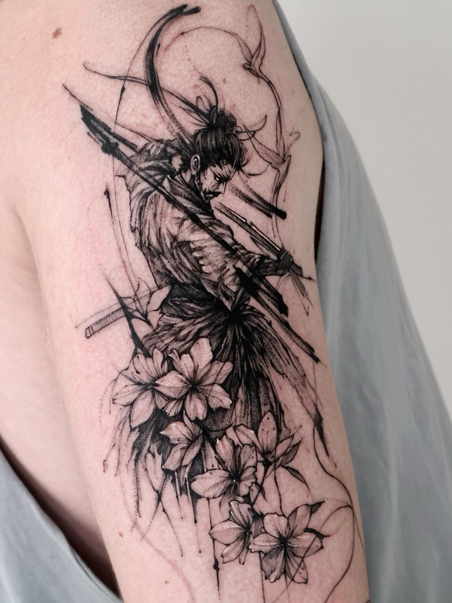 Tattoo by @tadi_tattoo — black_and_grey, dotwork