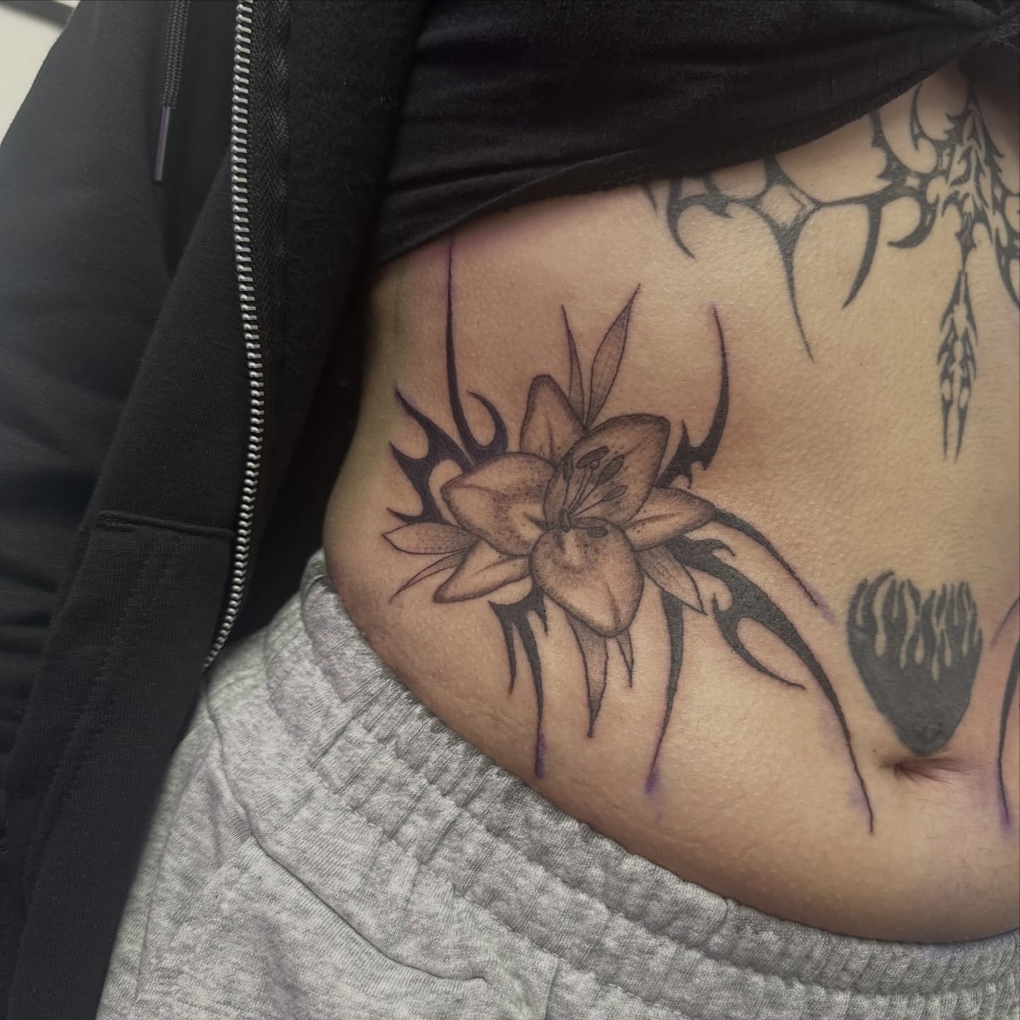 Tattoo by @meg.the.cyclopz_ — black_and_grey, tribal