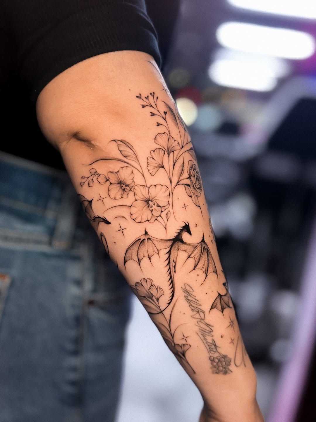 Tattoo by @night_inkaholik β fine_line, black_and_grey