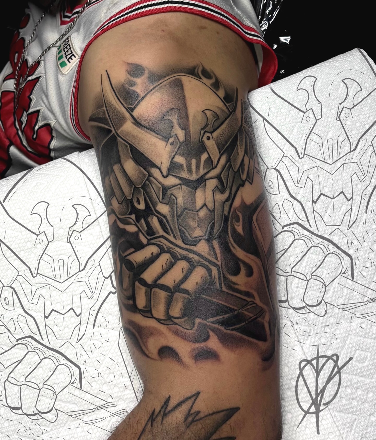 Tattoo by @owlliemoontattoo — black_and_grey, realism