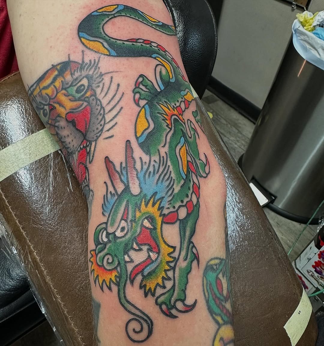 Tattoo by @devinspenny — american_traditional, japanese_irezumi