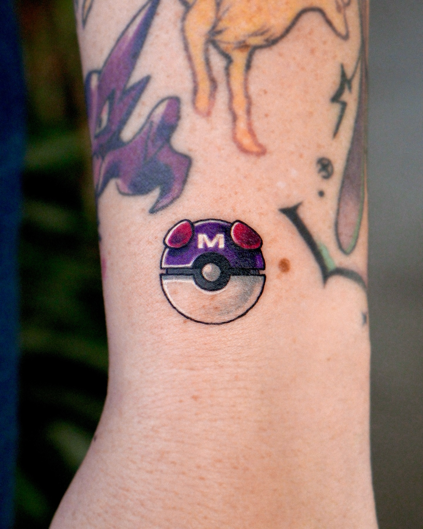 Pokeball dotwork tattoo on the forearm by Eden