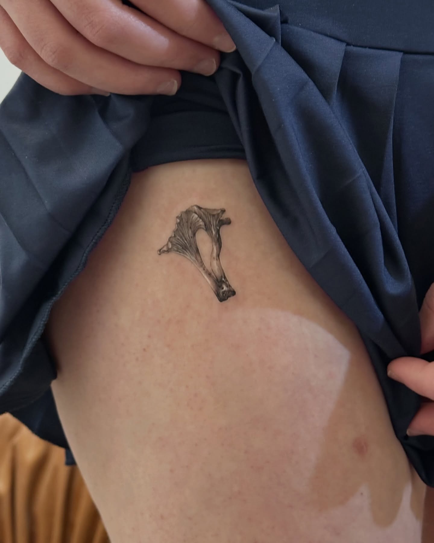 Bone realism tattoo on the thigh by Soohee Jin✨ NYC tattoo artist