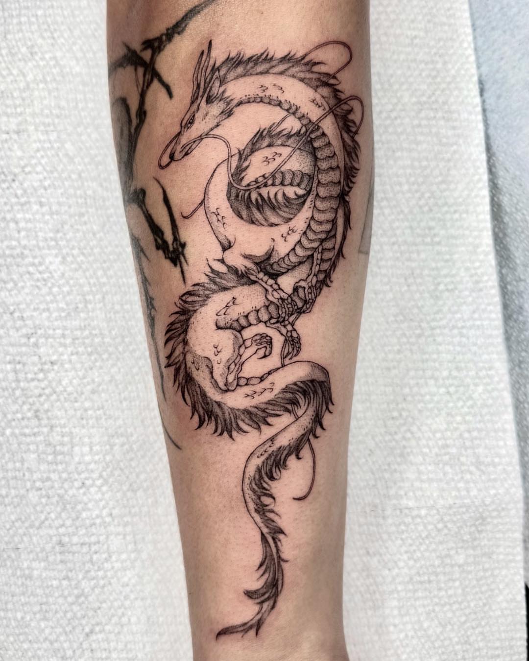 Tattoo by @deadgirlnextdoor — black_and_grey